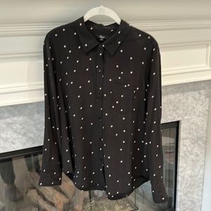 RAILS, Black long-sleeved blouse